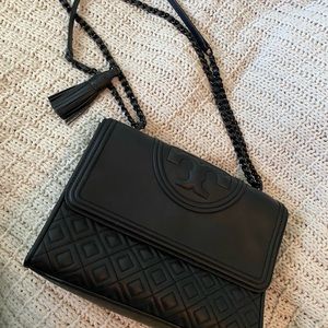 Tory Burch Matte Black Flemming Crossbody